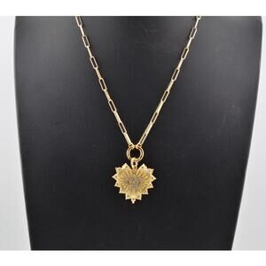 Rachel Reinhardt 14K Vermeil Paperclip Necklace with Heart Pendant